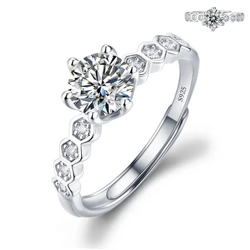 luckacco never fade luxury classic 18k white gold color ring solitaire 2 carat zirconia diamant wedding band women jewelry accessories