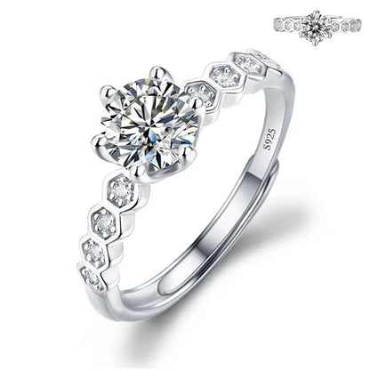 Luckacco Never Fade Luxury Classic 18K White Gold Color Ring Solitaire 2 Carat Zirconia Diamant Wedding Band Women Jewelry Accessories
