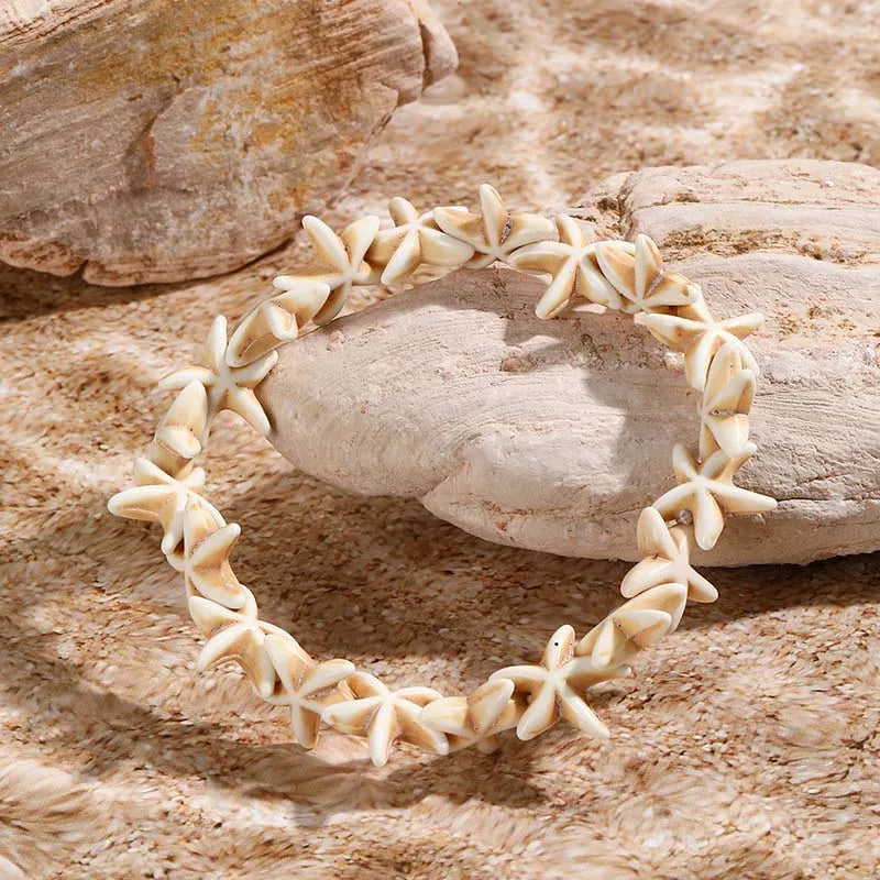luckacco bohemian imitation shell beads bracelet for women sea star turtle woven rope bracelet handmade friendship beach holiday  jewelry