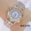 2022 Hot Sale Women Watches Lady Diamond Stone Dress Watch Gold Silver Stainless Steel Rhineston Wristwatch Female Crystal Watch - luckacco