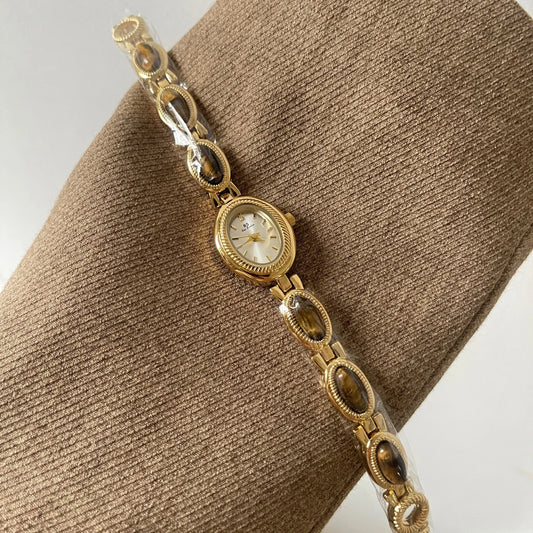 Luckacco High-end Luxury Watches for Woman Elegant Green Jewelry Jade Quartz Bracelet Wristwatch Gift for Women Lady Fashion Dress Watch