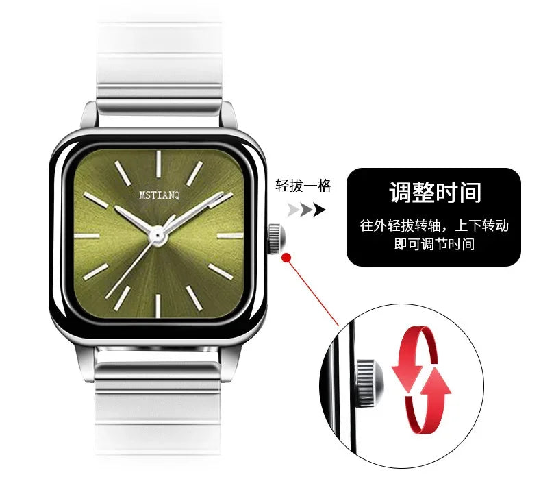 luckacco luxury women watch top brand fashion steel belt ladies quartz wristwatch montre femme beautiful gifts luxury ladies watches