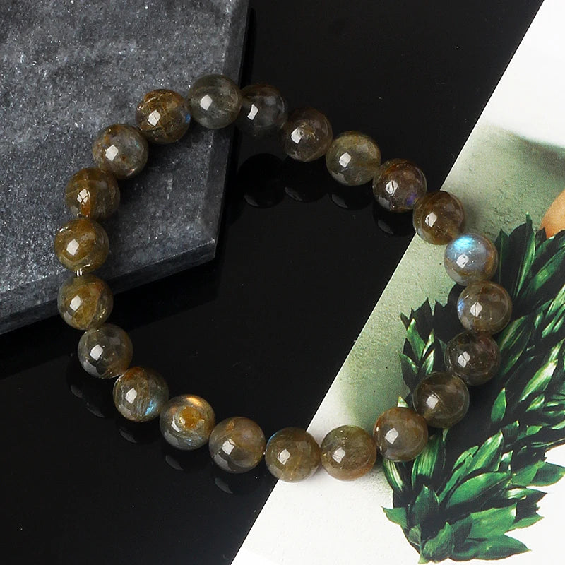 luckacco original india labradorite beads bracelets for women reiki natural stone blue moonstone charm bangle femme bijoux couple jewelry