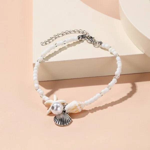 luckacco bohemian imitation shell beads bracelet for women sea star turtle woven rope bracelet handmade friendship beach holiday  jewelry