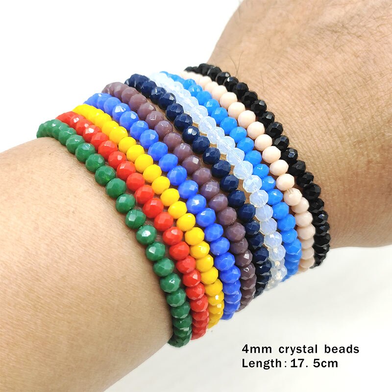 3pcs/lot crystal bracelet handmade beaded ladies bracelet fashion quality multicolor crystal beads charm bracelet friendship gif