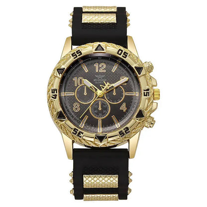 Luckacco Fashion Large Dial Men’s Watch Casual Silicone Band Analog Quartz Wrist Watch Man Sports Watches Reloj Hombre