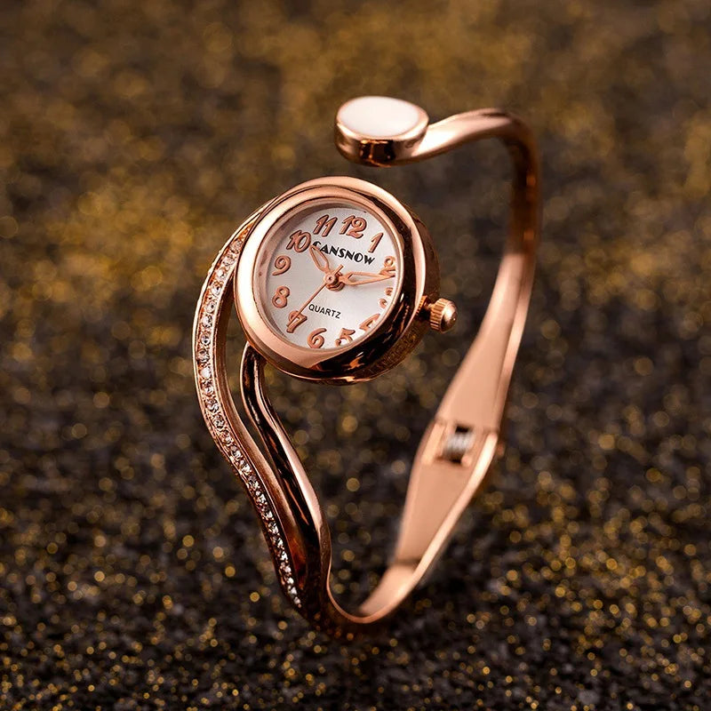 luckacco creative fashion women dress wristwatch small dial bracelet watches quartz movement ladies' watch diamonds steel clock gift