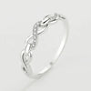 Luckacco daily picks Elegant Infinity 8 Shaped Finger Ring for Women Wedding Band Accessories Silver Color Luxury Trendy Female Jewelry Gift