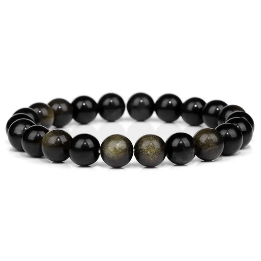Luckacco Handmade Natural Stone African Stone Beads Bracelet Men Yoga Mala Jewelry Green Moss Agates Beaded Bracelet for Women Men