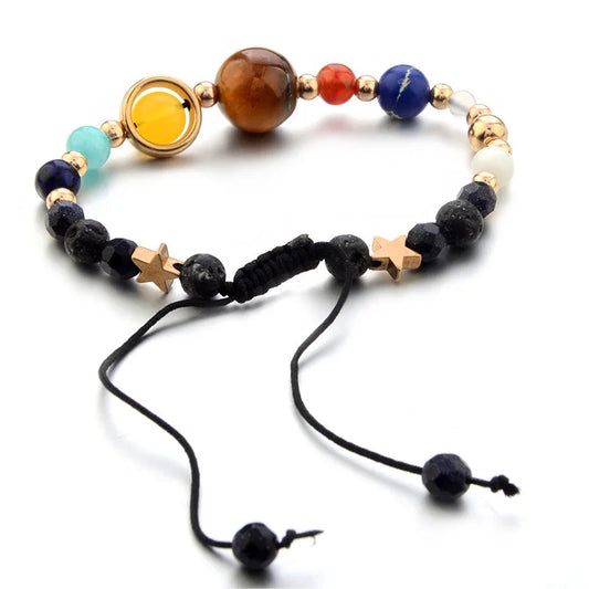 Luckacco Cosmic Galaxy Solar System Eight Planets Bracelet, Wearing it Means The Universe is Under Control