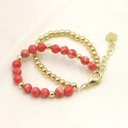 Luckacco Lovely Fashion Natural Stone Bead Bracelet Baby Girls Lobster Clasp Accessories Girls Yoga Christmas Wedding Gift Jewelry Charm