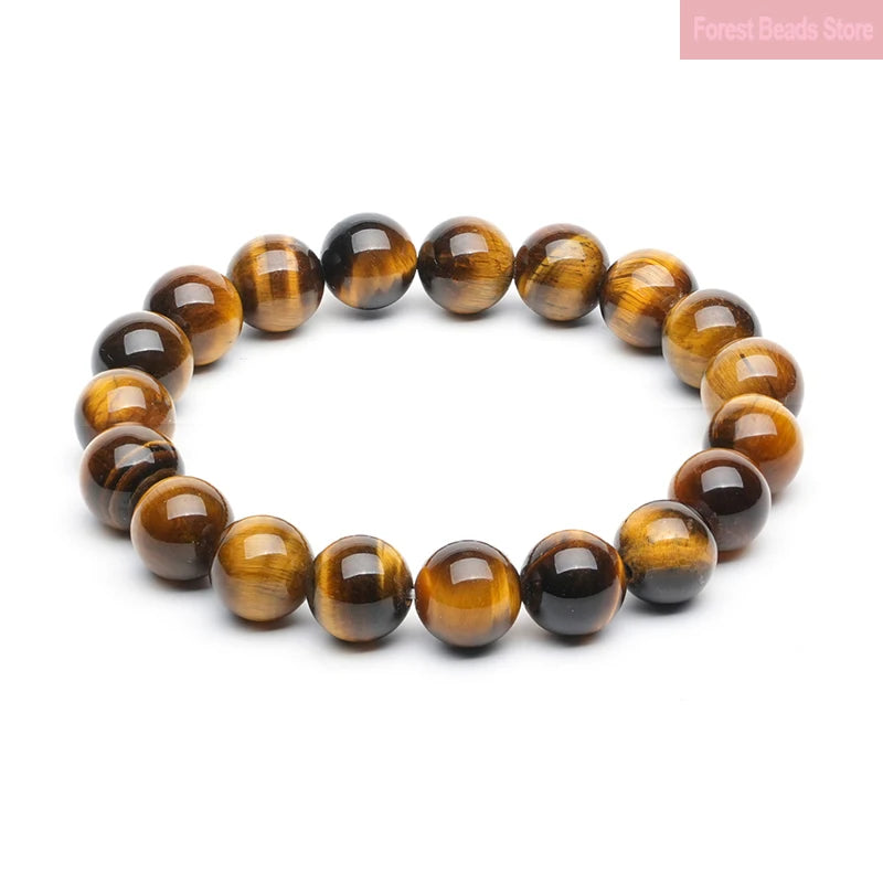 luckacco high quality yellow tiger eye stone bracelet natural stone handmade fine bangles handmade healing reiki yoga jewelry 6/8/10/12mm