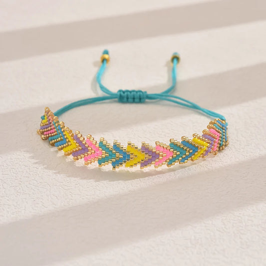 Luckacco ZHONGVI Miyuki Bead Bracelets Multi Layer Bohemian Glass Seeds Handmade Adjustable Jewelry Fashion For Women Men