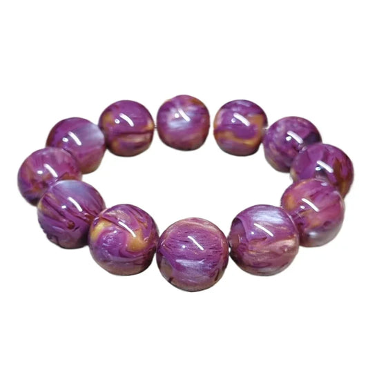 Luckacco Rare Cherry Blossom and Purple Sea Beaded Bracelet for Men and Women