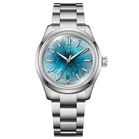 Luckacco WM Watch Automatic Mechanical Men Watches NH35 Sapphire Glacier Collection 100M Water Resistant Man Welly Merck Watch WM226