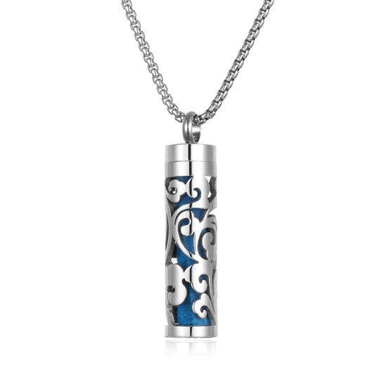 Luckacco Long Strip Stainless Steel Aromatherapy Necklace Perfume Diffuser Essential Oil Diffuser Pendant Necklace Jewelry Accessories