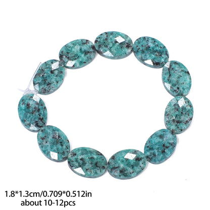 Luckacco AAA Natural Stone Multicolor Faceted Oval Stone Beads 18x13mm Loose Spacer Beads For Jewelry Making DIY Necklace Earrings Gifts