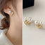 Upscale 14k Gold Jewelry Real Gold  Earrings Zircon Pearl Twist Luxury Stud Earrings for Women Brincos Pendientes Bijoux - luckacco