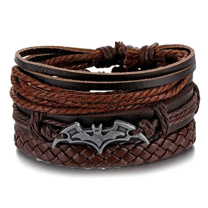 Luckacco IFMIA Fashion Beads Leather Wrap Bracelet Set Men New Design Wristband Multiple Bracelets & Bangles Party Wedding Jewelry Gifts
