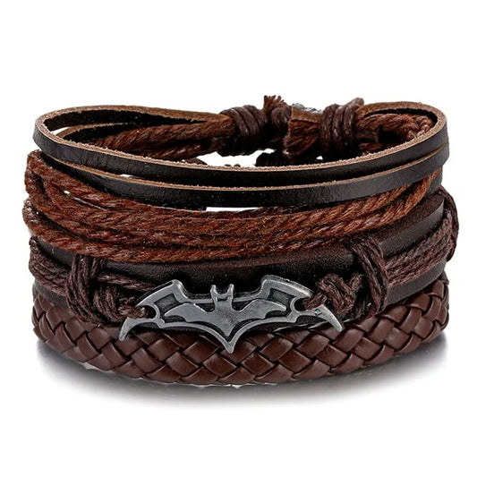 Luckacco IFMIA Fashion Beads Leather Wrap Bracelet Set Men New Design Wristband Multiple Bracelets & Bangles Party Wedding Jewelry Gifts