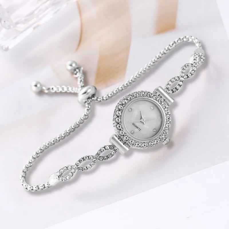 luckacco luxury women's watches simple quartz wristwatches small dial watches bracelet ladies watch gift clock relogio feminino