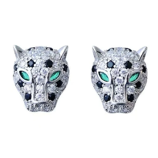 Luckacco Korea New Design Fashion Jewelry Exquisite Copper Set Zircon Colorful Animal Leopard Earrings Luxury Women's Gala Party earrings