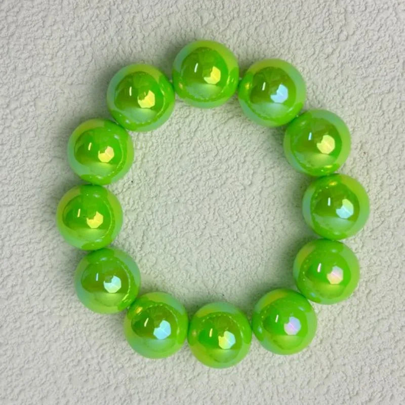 luckacco european and american contrasting color laser beaded resin bracelet