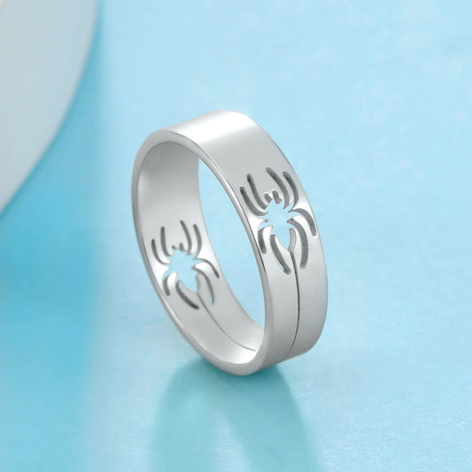 Luckacco Skyrim Stainless Steel Spider Ring for Men Women 6MM Wide Finger Rings 2025 Hip Hop Punk Jewelry Birthday Gift for Lover Friend
