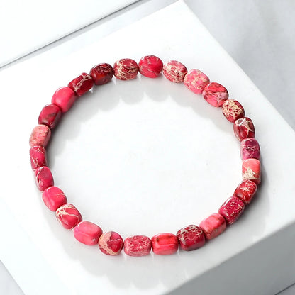 Luckacco Vintage Emperor Stone Beaded Bracelets Natural Stone Charm Elastic Strand Bracelet & Bangle Bohemian Yoga Jewelry for Women Men