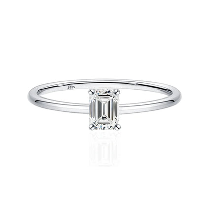 Luckacco Simple Fine Rea D Color Moissanite Diamond Ring 925 Sterling Silver Party Wedding Band Rings for Women Engagement Jewelry