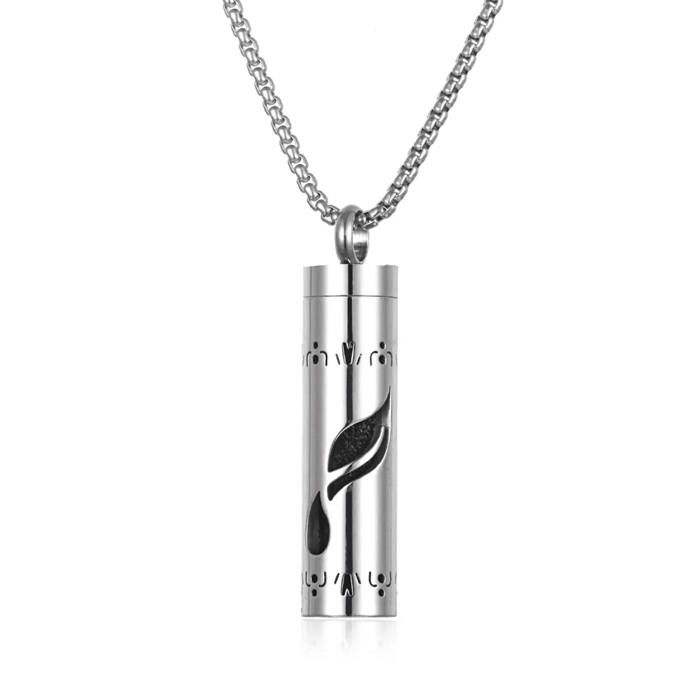 luckacco long strip stainless steel aromatherapy necklace perfume diffuser essential oil diffuser pendant necklace jewelry accessories