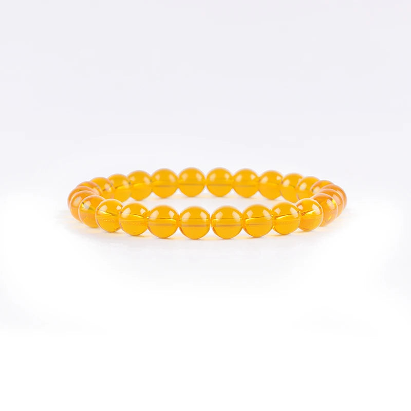 luckacco natural rock crystal bead bracelet women fashion reiki white clear quartz round stone strand bangles summer jewelry gift for kid