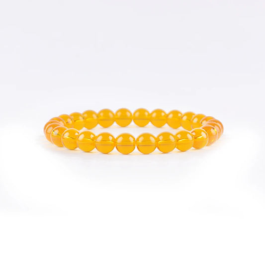 Luckacco Natural Rock Crystal Bead Bracelet Women Fashion Reiki White Clear Quartz Round Stone Strand Bangles Summer Jewelry Gift for Kid