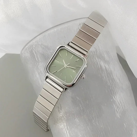 Luckacco Fashion Simple Women Watch Versatile Ins Watch Female Student Bamboo Knot Steel Band Quartz Watch Luxury Gift Clock Wristwatches