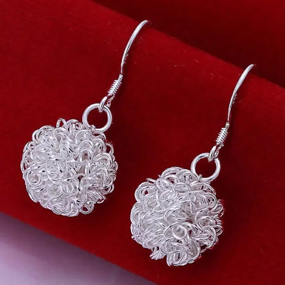 Luckacco charm hook for women girl beautiful lovely fashion 925 Sterling silver wedding Dangle Earring Jewelry factory price
