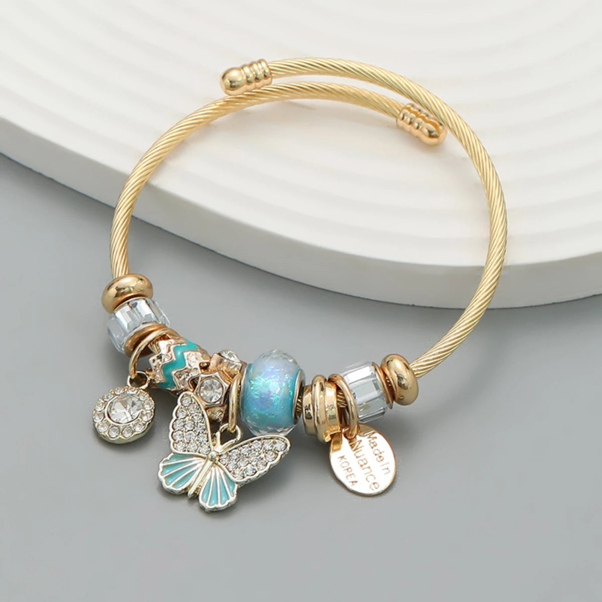 luckacco fashion multi element stainless steel circle panjiadora beaded love bracelet suitable for women's dating, daily holiday gifts