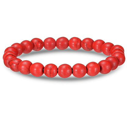 Luckacco Brown Beaded Bracelet Natural Stone Lava Tiger Eye Black Red Matte Healing Beads Bangle Stretch Charm Yoga For Women Men Jewelry