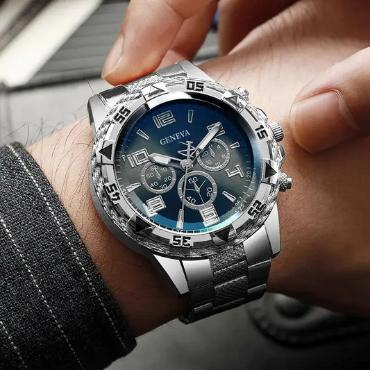 Luckacco Men Watches Luxury Brand Watches for Men Fashion High Quality Quartz Wristwatches Business Steel Strap Sports Male Clock