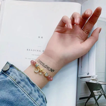 Luckacco Unique Fashion Firecracker Crystal Beaded Bracelet Friendship Glass Bracelets For Girls Star Moon Cloud Flower Jewelry