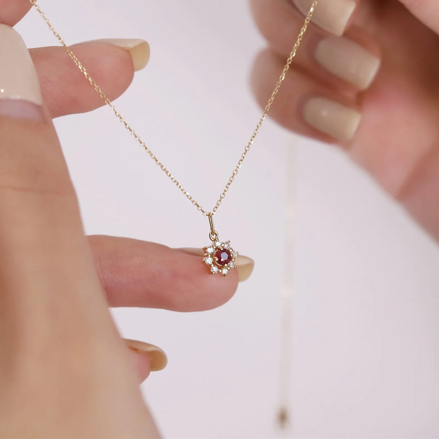 luckacco 925 sterling silver electroplated 14k gold red zircon sun pendant necklace for women wedding party jewelry