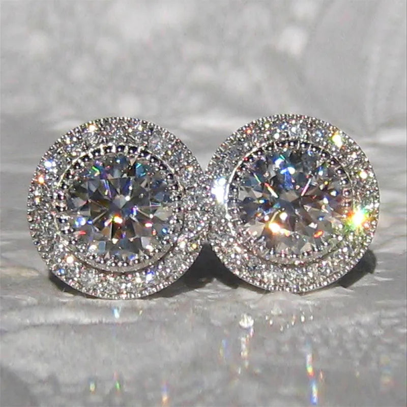 luckacco acupressure slimming earrings delicate weight loss stud earrings for women cubic zirconia versatile lymphatic earring jewelry