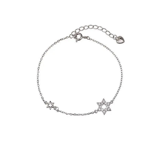 Luckacco Shiny Crystal Cube Bracelet For Women Square Glass Bracelet Sparkles Exquisite Luxury Silver Color Fashion Jewelry Gift KAH154