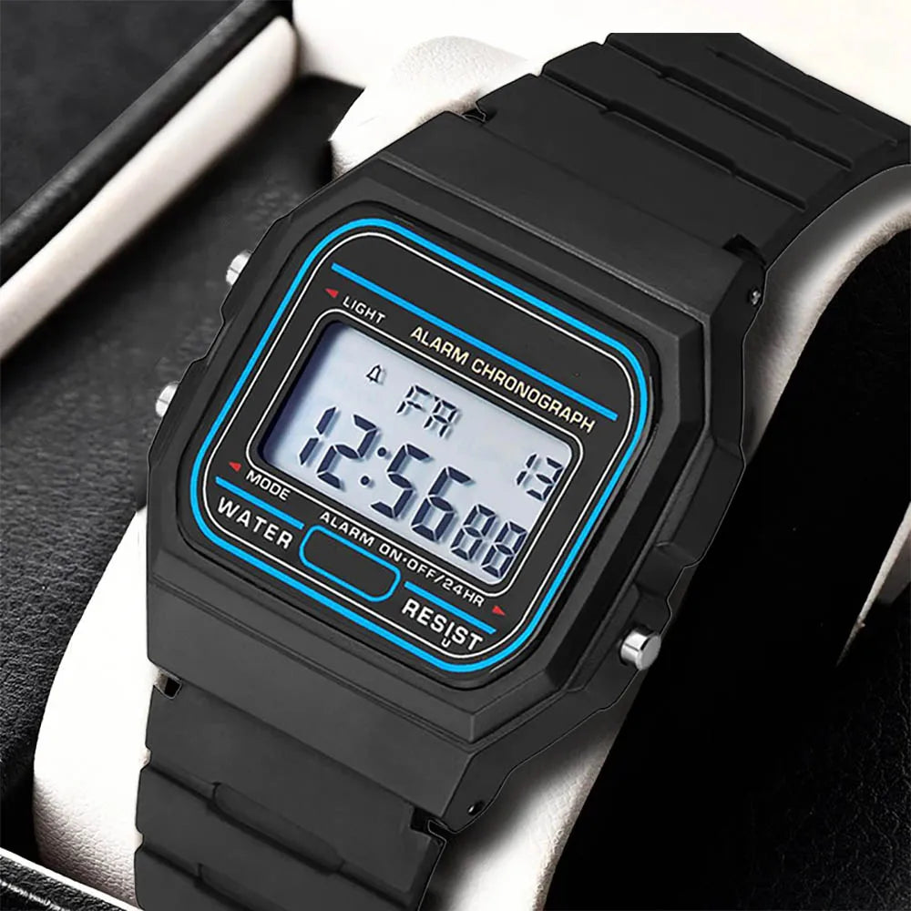 luckacco men watch fashion led digital watches man sports military wristwatches vintage silicone wristband electronic clock reloj hombre