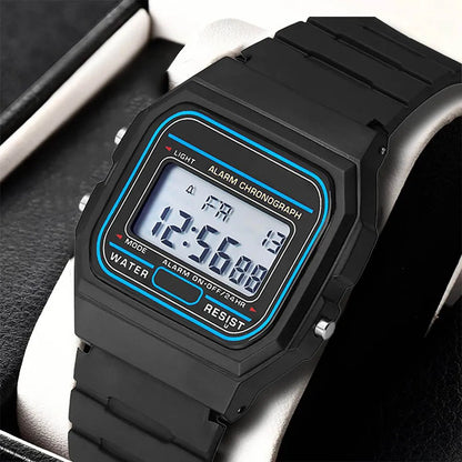 Luckacco Men Watch Fashion LED Digital Watches Man Sports Military Wristwatches Vintage Silicone Wristband Electronic Clock Reloj Hombre
