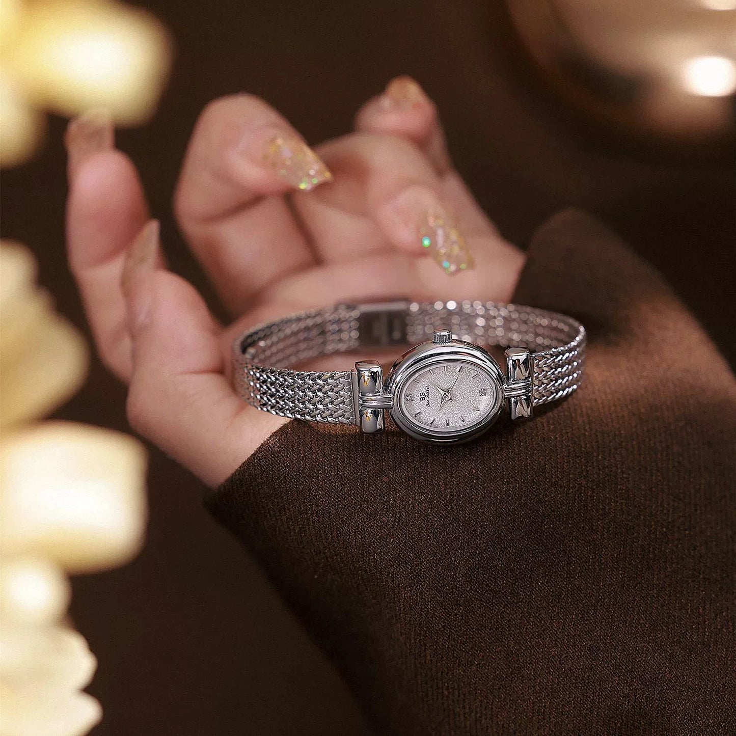 luckacco high quality women watches 2025 vintage luxury jewelry wheat bracelet quartz ladies watch small dial elegant watch for women