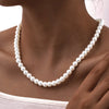 Luckacco Light luxury Imitation Pearl Necklace for Women, Waterproof Stainless Steel Necklaces,Mother's Day Gift Jewelry