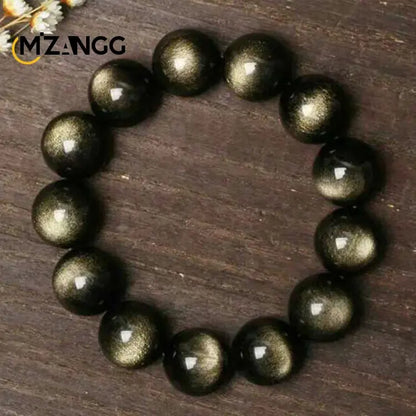 Luckacco Natural Silver Obsidian Bracelet Men's and Women's Models Double Cat Eyes Silver Obsidian Gold Obsidian Lucky Amulet Hand String