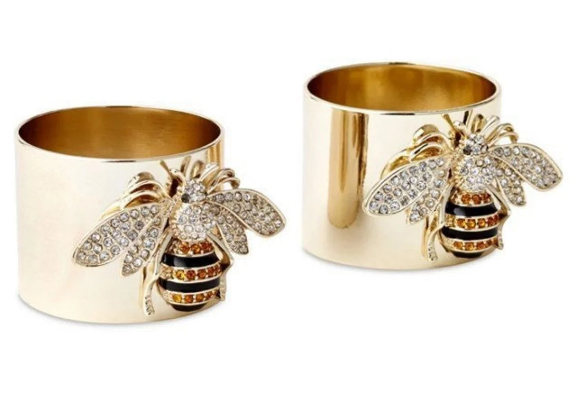 luckacco 1pcs luxury designer jewelry creative cute bee rings for women fashion stainless steel rings party wedding decoration