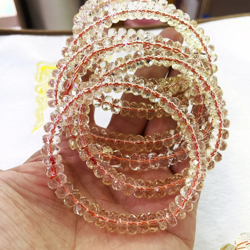 luckacco  natural aaaaaaa amethyst faceted stone citrine ametrine  spacer beads for jewelry making diy bracelet necklace