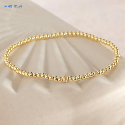 Luckacco MHS.SUN New Bohemian Gold Plated Metal Beaded Bracelets Colorful Rice Beads Bracelet Birthday Party Jewelry For Women Men